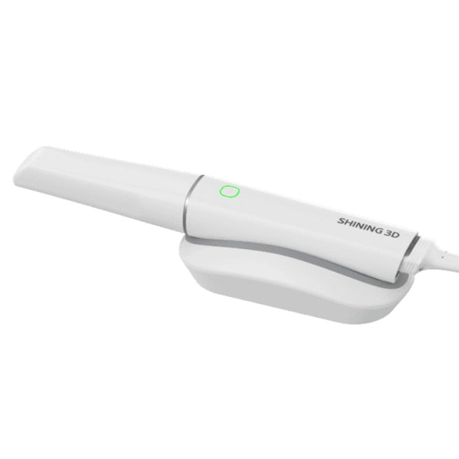 White hair straightener with 'Shining 3D' branding on a white background